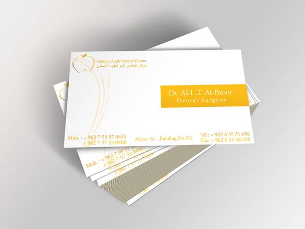 Professional Dental Business Card - Golden Apple Dental Center