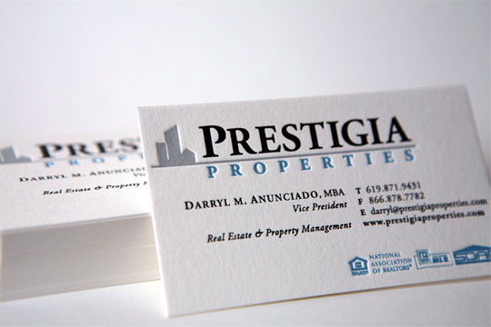 Prestigia Properties Business Card Design