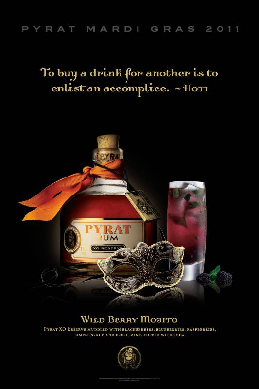 Pyrat Rum Mardi Gras PROMOTIONAL PRINT ADS