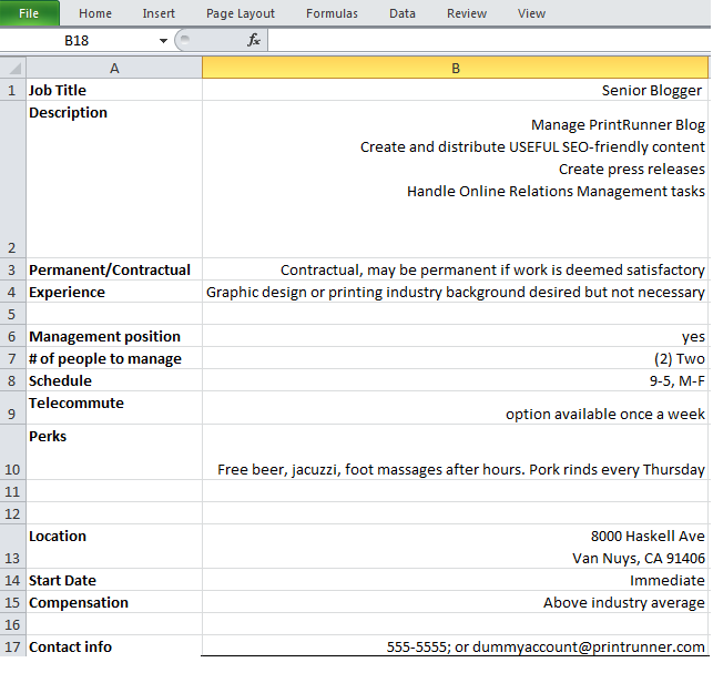 how to avoid creating bad job postings with a simple excel template job matrix template
