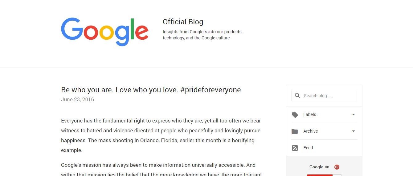 Blogger account of Google