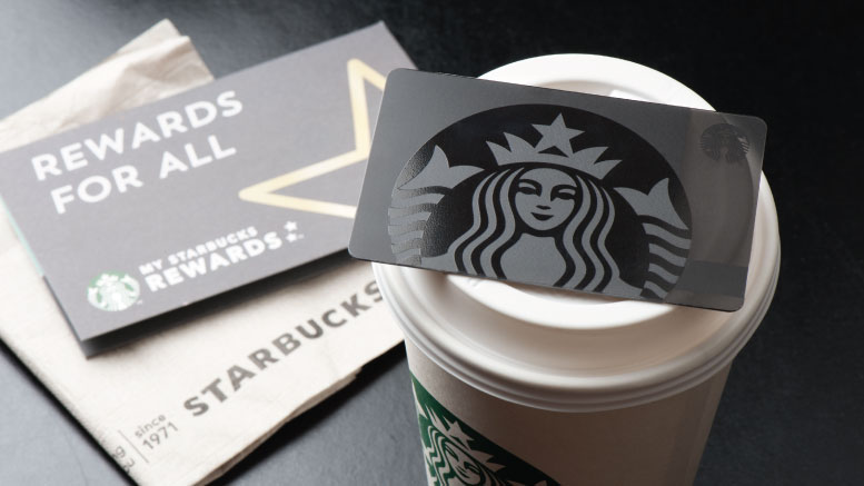 Starbucks' rewards card.