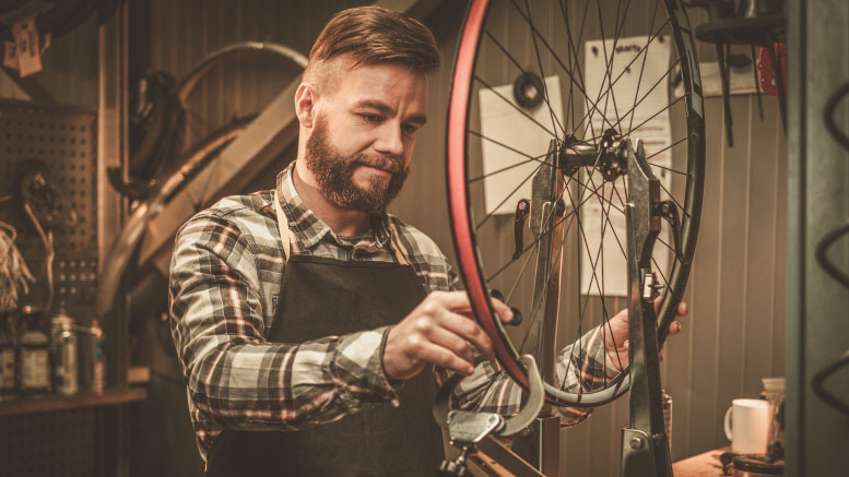 Employee in a mechanic store